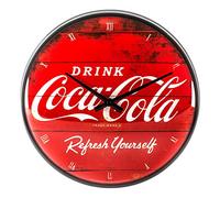 Nostalgic-Art 51074 Mini - Service Green - Reloj Decorativo de Pared | original Coca-Cola license product (OLP), reloj analógico, diseño vintage, Idea de regalo para fans de Coca-Cola