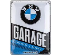 Nostalgic-Art BMW Garage Placa Decorativa, Metal, Multicolor, 30 x 40 cm