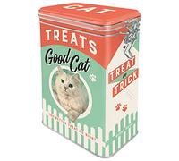 Nostalgic-Art Bote aromática retro, 1,3 l, Good Cat Treats | lata con tapa hermética, diseño vintage, Idea de regalo para dueños de gatos