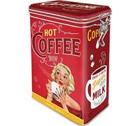 Nostalgic-Art Caja de café Retro Hot Coffee Now - Idea de Regalo para Cocina, Lata con Tapa aromática, Diseño Vintage, 1,3 l