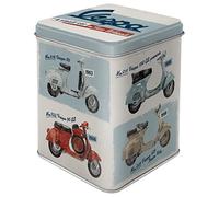 Nostalgic-Art Bote para té retro, 100 g, Vespa - Model Chart | original Vespa license product (OLP), lata para té, diseño vintage, Idea de regalo para fans de Vespa
