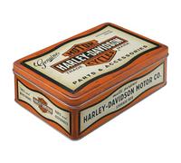 Nostalgic-Art Caja de almacenamiento plana retro, 2,5 l, Harley-Davidson - Parts & Accessoires - Idea de regalo para moteros, lata metálica con tapa, diseño vintage