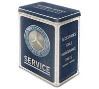 Nostalgic-Art Caja de almacenamiento retro L, 3 l, Mercedes-Benz - Service Emblem Blue - Idea de regalo para fans de Mercedes-Benz, Official License Product (OLP), lata grande de café, diseño vintage