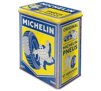 Nostalgic-Art Caja de almacenamiento retro L, 3 l, Michelin - Vintage - Idea de regalo para amantes del motor, lata grande, diseño vintage