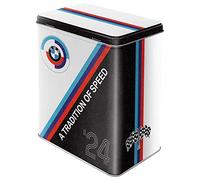 Nostalgic-Art Caja de almacenamiento retro L, 3 l, Official License Product (OLP), BMW Motorsport - Tradition Of Speed - Idea de regalo para fans de BMW, lata grande, diseño vintage