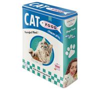 Nostalgic-Art Caja de Almacenamiento Retro XL, Cat Food - Idea de Regalo para dueños de Gatos, Lata Grande de Alimentos Secos, Diseño Vintage, 4 l