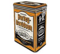 Nostalgic-Art Caja de café, 1,3 l, Harley-Davidson - Motorcycles - Idea de regalo para moteros, lata con tapa hermética abatible, diseño vintage
