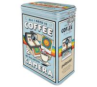 Nostalgic-Art Caja de café retro, 1,3 l, Polaroid - Coffee & Camera - Idea de regalo para aficionados a fotografía, Official License Product (OLP), lata con tapa hermética abatible, diseño vintage