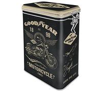 Nostalgic-Art Caja de café Retro Goodyear - Motorcycle - Idea de Regalo para Amantes as Motos, Metal, Diseño Vintage, 1,3 l