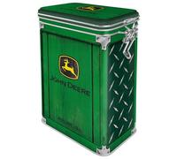 Nostalgic-Art Caja de café retro, John Deere - Plate - Idea de regalo para aficionados a tractores, Lata con tapa aromática, Diseño vintage, 1,3 l