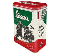 Nostalgic-Art Caja de café Retro, Vespa - Italian Classic - Idea de Regalo para Amantes as Scooters, Lata con Tapa aromática, Diseño Vintage, 1,3 l