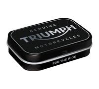 Nostalgic-Art Caja de mentas retro, 4 x 6 x 1,6 cm, Triumph - Logo Silver - Idea de regalo para moteros, con pastillas de menta, diseño vintage