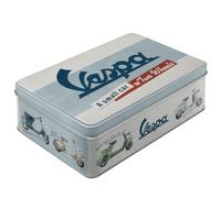 Nostalgic-Art Caja Plana de Metal Retro Vespa - Model Chart - Idea de Regalo para Amantes as Scooters, Lata metálica con Tapa, Diseño Vintage, 2,5 l