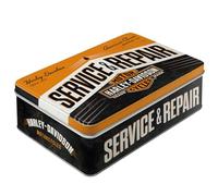 Nostalgic-Art Caja Plana Retro, Harley-Davidson - Service & Repair - Idea de Regalo para Amante a Moto, Lata metálica con Tapa, Diseño Vintage, 2,5 l