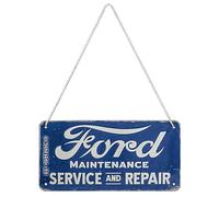 Nostalgic-Art Cartel colgante retro, Ford - Service & Repair - Regalo para aficionados a coches, metálico, Diseño vintage decorativo, 10 x 20 cm