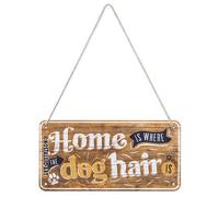 Nostalgic-Art Cartel colgante retro, Home is where the dog hair is - Idea de regalo para dueños de perros, metálico, Diseño vintage, 10 x 20 cm