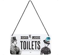 Nostalgic Art - Cartel colgante Ladies & Gentlemen Toilets, metálico diseño vintage 10 x 20 cm