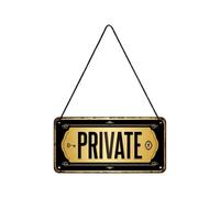 Nostalgic-Art, Cartel colgante retro, Private - Letrero de advertencia como idea de regalo, metálico, Diseño vintage para decoración, 10 x 20 cm