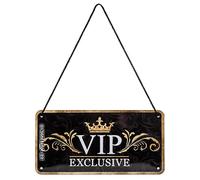 Nostalgic-Art Cartel Colgante Retro VIP Exclusive - Idea de Regalo para Personas Especiales, metálico, Diseño Vintage para decoración, 10 x 20 cm