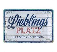 Nostalgic-Art Cartel de chapa retro, 20 x 30 cm, lugar favorito, idea de regalo para tu hogar, de metal, diseño vintage con texto en alemán