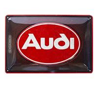 Nostalgic-Art Cartel de Chapa Retro Audi - Logo Red Shine - Idea Regalo para los Accesorios de Coches, metálico, Diseño Vintage, 20 x 30 cm