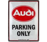 Nostalgic-Art Cartel de chapa retro, Audi - Parking Only - Idea de regalo para amantes a accesorios de coches, metálico, Diseño vintage, 30 x 40 cm