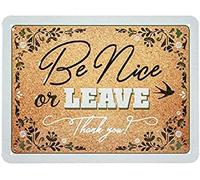 Nostalgic-Art Cartel de Chapa Retro Be Nice or Leave - Idea de Regalo para los Fans de la Nostalgia, metálico, Diseño Vintage Decorativo, 15 x 20 cm