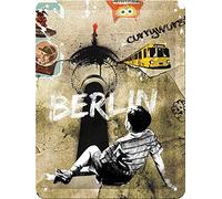 Nostalgic-Art Cartel de Chapa Retro Berlin Street Art - Idea de Souvenir y Regalo, metálico, Diseño Vintage para decoración Pared, 15 x 20 cm