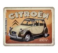 Nostalgic-Art Cartel de Chapa Retro Citroen - 2CV - Idea de Regalo para Aficionados a Coches, metálico, Diseño Vintage Decorativo, 15 x 20 cm