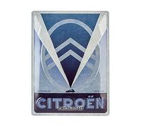 Nostalgic-Art Cartel de Chapa Retro Citroen - 2CV Logo Blue - Regalo para Aficionados a Coches, metálico, Diseño Vintage Decorativo, 30 x 40 cm