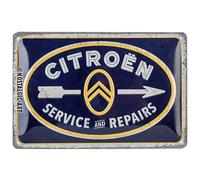 Nostalgic-Art Cartel de Chapa Retro Citroen - Service & Repairs - Regalo para Aficionados a Coches, metálico, Diseño Vintage Decorativo, 20 x 30 cm