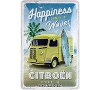 Nostalgic-Art Cartel de Chapa Retro Citroen Type H - Happiness - Regalo para Aficionados a Coches, metálico, Diseño Vintage Decorativo, 20 x 30 cm