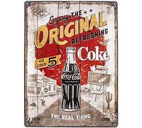 Nostalgic-Art Cartel de Chapa Retro Coca-Cola - Original Regalo para Aficionados a Coke, metálico, Diseño Vintage Decorativo, 30 x 40 cm