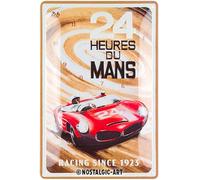 Nostalgic-Art Cartel de chapa retro de 20 x 30 cm, 24 horas Le Mans - Red Car 1963 - Idea de regalo para los amantes del motor, producto original con licencia (OLP), de metal, diseño vintage