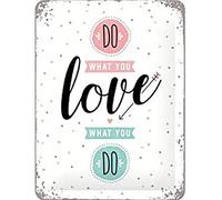 Nostalgic-Art Cartel de Chapa Retro Do What You Love - Idea de Regalo para los Fans de la Nostalgia, metálico, Diseño Vintage Decorativo, 15 x 20 cm