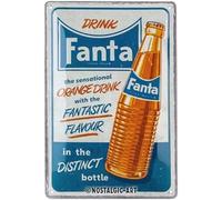 Nostalgic-Art Cartel de chapa retro, Fanta - Sensational Orange Drink - Idea de regalo como accesorio de bar, metálico, Diseño vintage, 20 x 30 cm