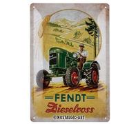 Nostalgic-Art Cartel de chapa retro, Fendt - Dieselross - Idea de regalo para aficionados a tractores, metálico, Diseño vintage, 20 x 30 cm