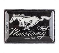 Nostalgic-Art Cartel de Chapa Retro Ford Mustang - Horse Logo - Regalo para Aficionados a Coches, metálico, Diseño Vintage Decorativo, 20 x 30 cm