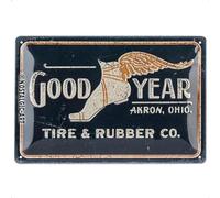 Nostalgic-Art Cartel de chapa retro, Goodyear - Wing Foot Logo - Idea de regalo para amantes a coches y motos, metálico, Diseño vintage, 20 x 30 cm