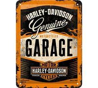 Nostalgic-Art Cartel de Chapa Retro Harley-Davidson Garage - Idea de Regalo para los Fans de Las Motos, metálico, Diseño Vintage, 15 x 20 cm