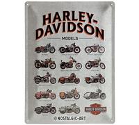 Nostalgic-Art Cartel de Chapa Retro Harley-Davidson - Model Chart - Idea de Regalo para los Fans de Las Motos, metálico, Diseño Vintage, 30 x 40 cm