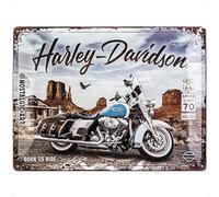 Nostalgic-Art Cartel de Chapa Retro, Harley-Davidson - Route 66 Road King - Regalo para Motociclistas, metálico, Diseño Vintage Decorativo, 30 x 40 cm