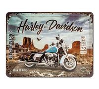 Nostalgic-Art Cartel de Chapa Retro Harley-Davidson - Route 66 Road King - Regalo para Motociclistas, metálico, Diseño Vintage Decorativo, 15 x 20 cm