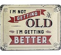 Nostalgic-Art Cartel de chapa retro I'm not getting old - Idea de regalo para cumpleaños, metálico, Diseño vintage para decoración pared, 15 x 20 cm