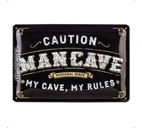 Nostalgic-Art Cartel de Chapa Retro Man Cave - Idea de Regalo para Hombres, metálico, Diseño Vintage para decoración, 20 x 30 cm