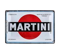Nostalgic-Art Cartel de chapa retro, Martini - Logo White - Idea de regalo para aficionados a cócteles, metálico, Diseño vintage, 20 x 30 cm