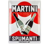 Nostalgic-Art Cartel de Chapa Retro Martini - Spumanti - Idea de Regalo para Aficionados a cócteles, metálico, Diseño Vintage Decorativo, 30 x 40 cm