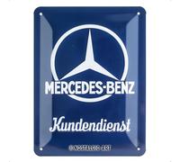 Nostalgic-Art Cartel de chapa retro Mercedes-Benz - Kundendienst - Idea de regalo para los fans de los coches, metálico, Diseño vintage, 15 x 20 cm