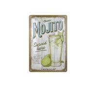 Nostalgic-Art Cartel de chapa retro, Mojito Served Here - Idea de regalo para aficionados a cócteles, metálico, Diseño vintage, 20 x 30 cm