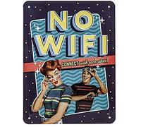 Nostalgic-Art Cartel de Chapa Retro No WiFi - Idea de Regalo para los Aficionados a la Nostalgia, metálico, Diseño Vintage Decorativo, 15 x 20 cm
